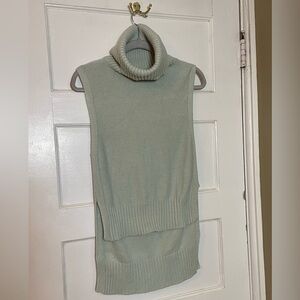 Women's Sleeveless Turtleneck Sweater - Mint Green
